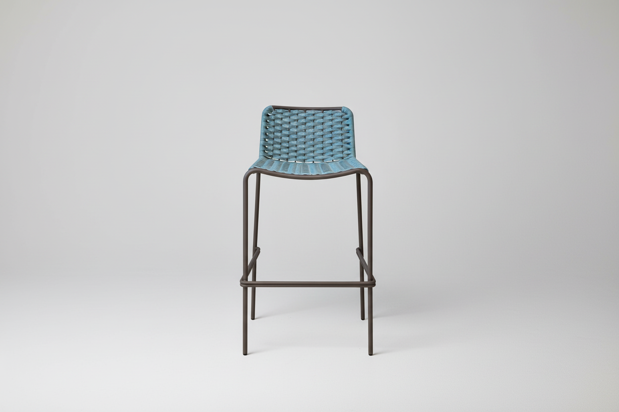 PALMA Stool in Anthracite and Cyan
