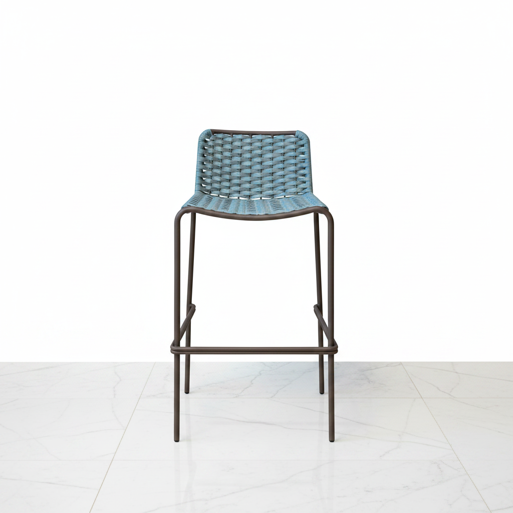 PALMA Stool in Anthracite and Cyan