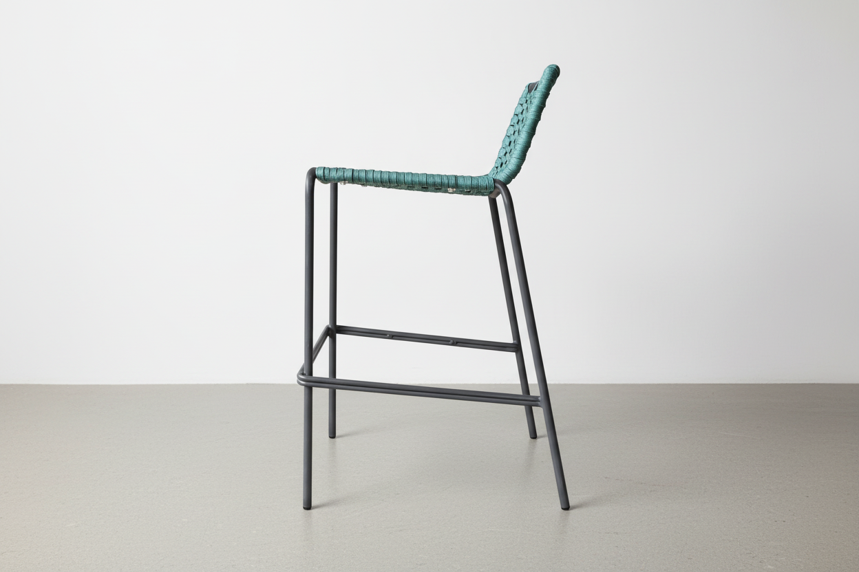 PALMA Stool in Anthracite and Cyan