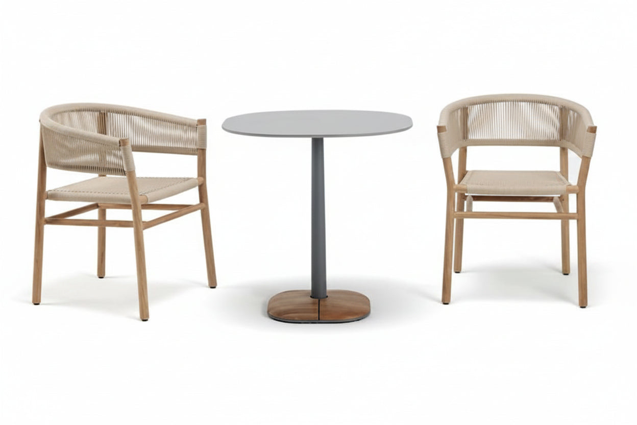 KONYA Teak Armchair in Beige