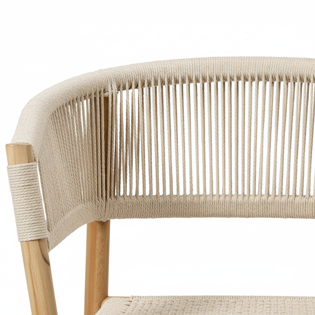 KONYA Teak Armchair in Beige