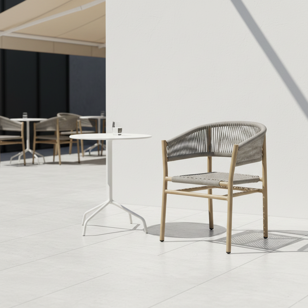 KONYA Aluminium Armchair in Grey