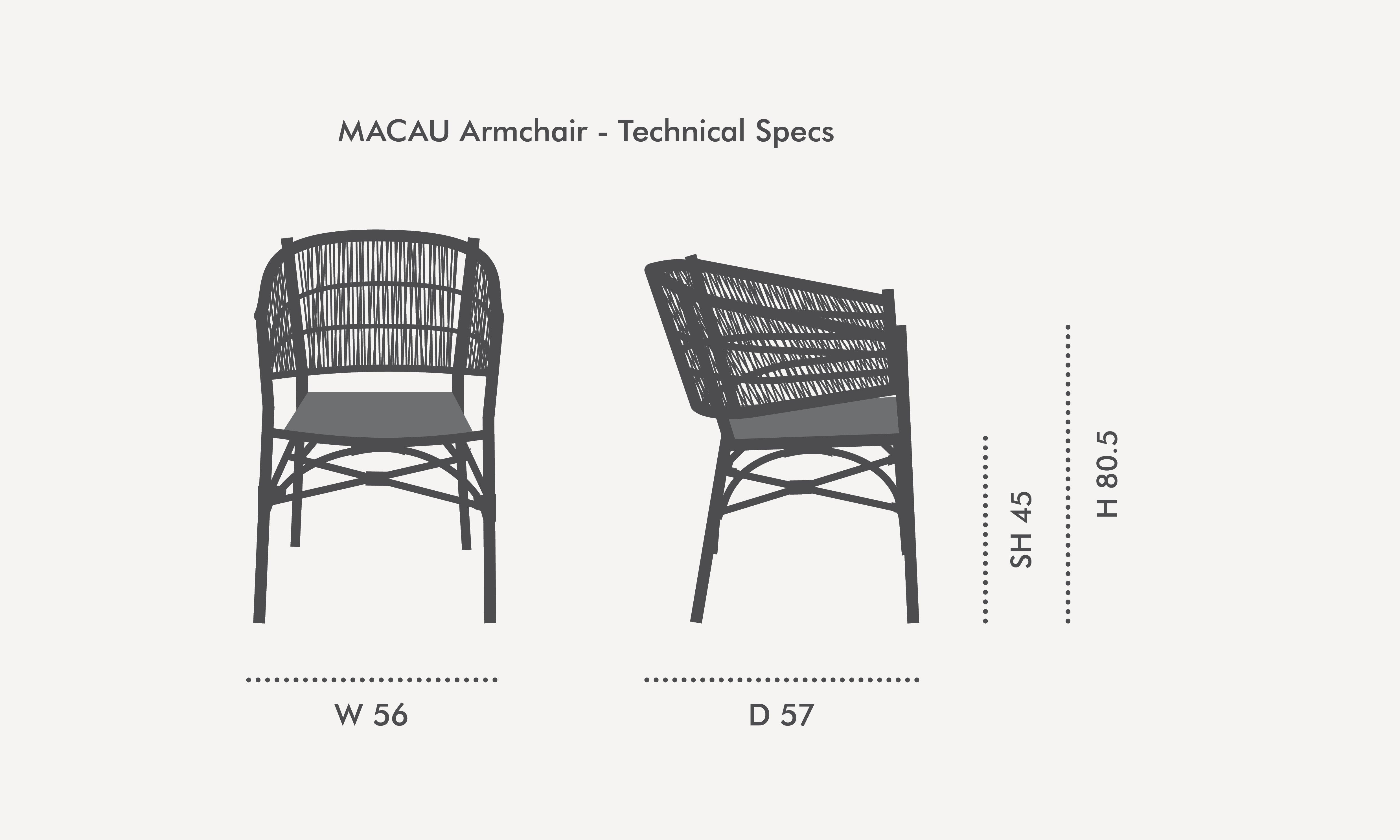MACAU Armchair in Brown