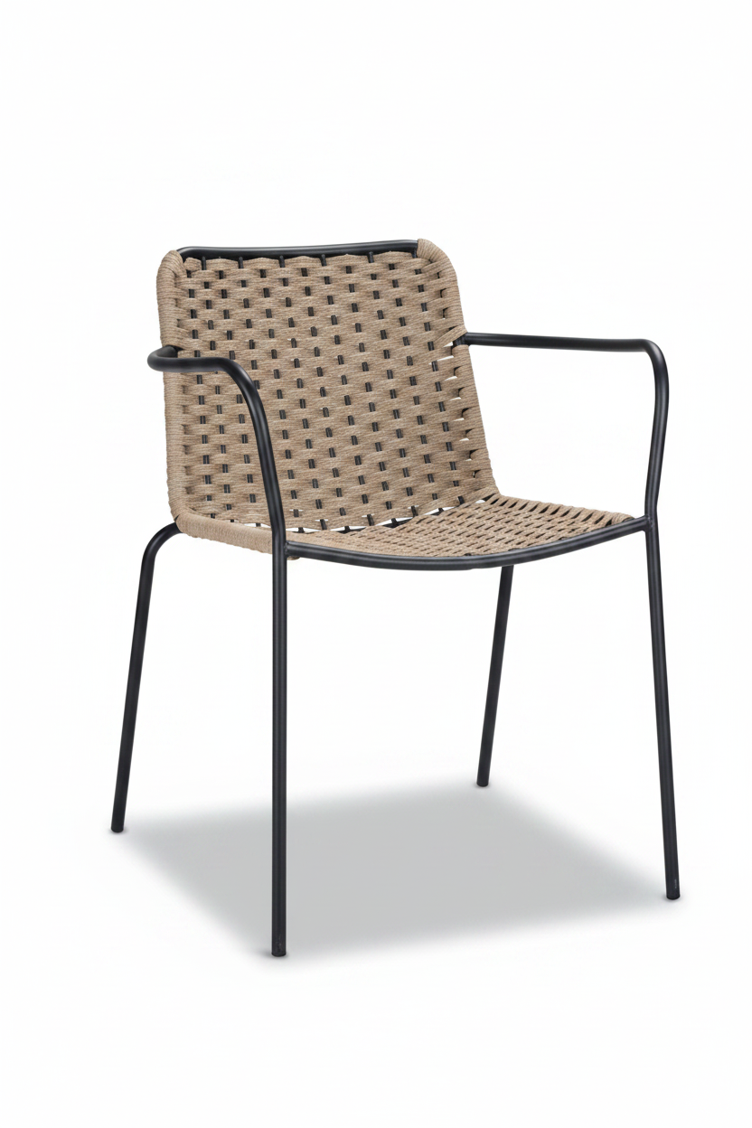 PALMA Armchair in Anthracite and Beige