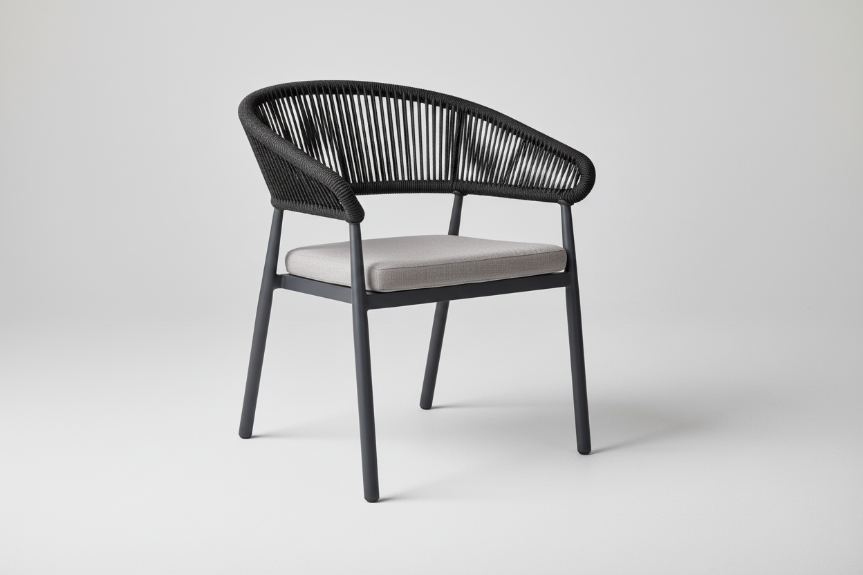POSTANO Armchair in Black and Grey