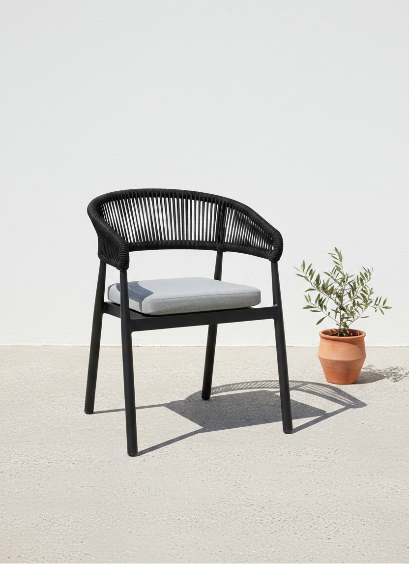 POSITANO Armchair in Black and Grey