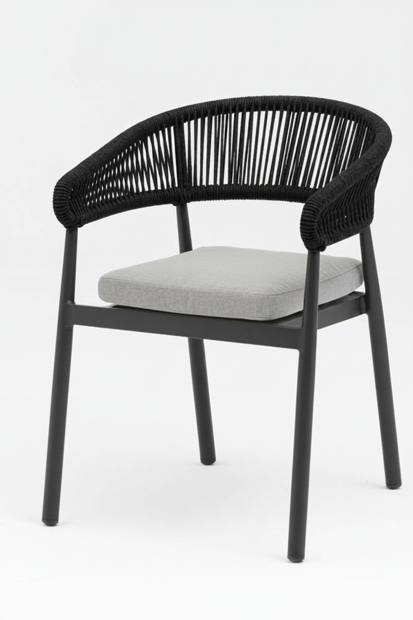 POSITANO Armchair in Black and Grey