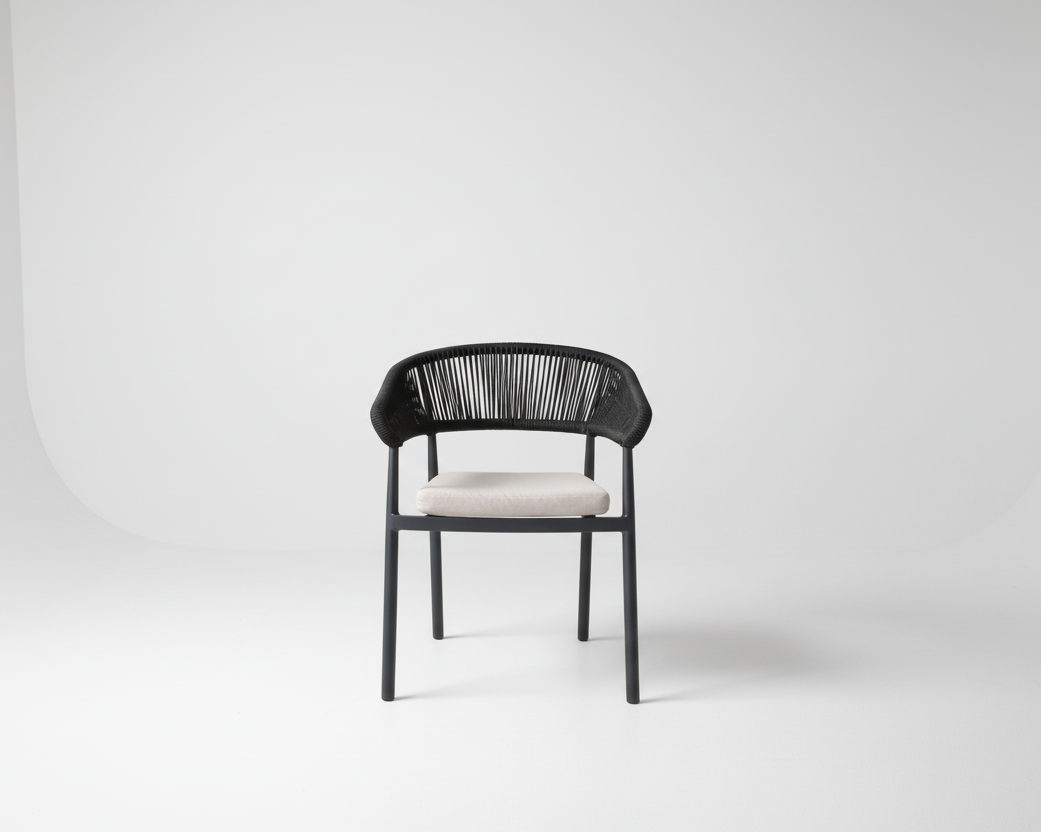 POSITANO Armchair in Black and Grey