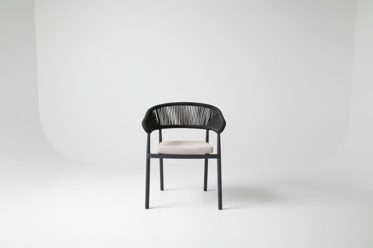 POSTANO Armchair in Black and Grey