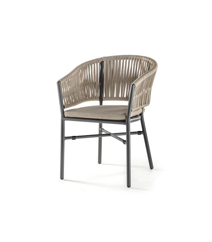 PORTOFINO Armchair in Anthracite and Beige